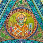 Mosaic of Saint Nicholas the Miracle Maker on the Russian Church in Sofia, Bulgaria Example_TSa_1945_Nicholas-AP